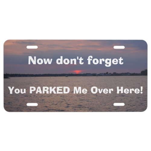 Funny Lost Parked Car Sunset Front License Plates