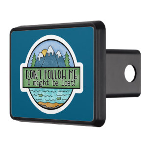 Funny lost traveling word art hitch cover