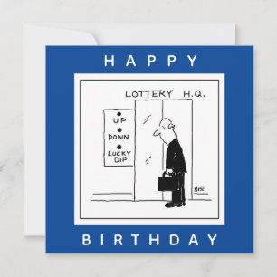 Funny Lottery Choice Lift Cartoon Card