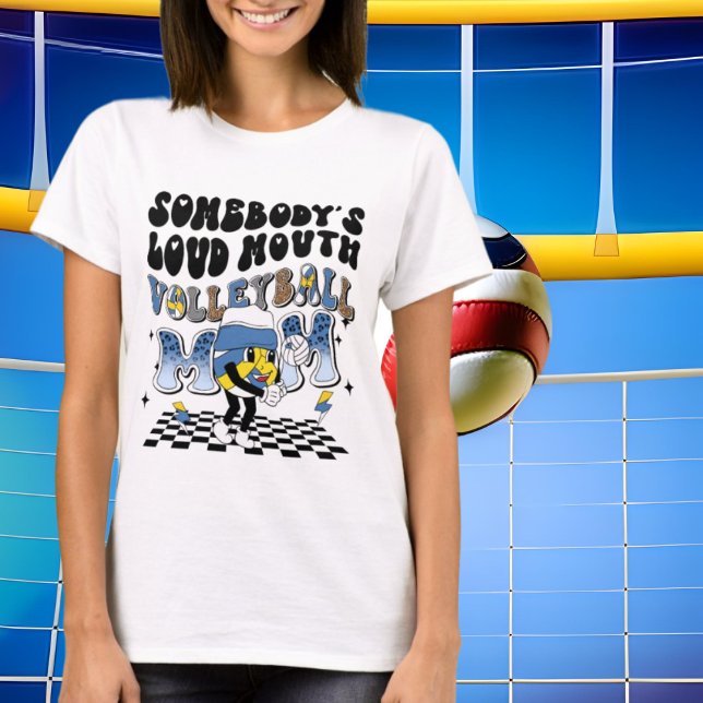 funny loud mouth volleyball Mom word art  T-Shirt (Creator Uploaded)