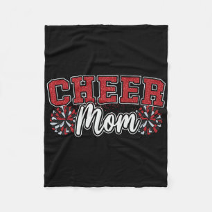 Funny Loud Proud Cheer Mom Mama Cheerleading Red B Fleece Blanket