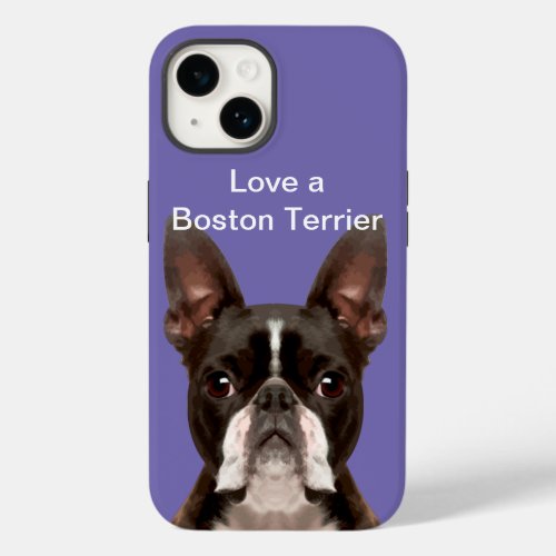 Funny Love A Boston Terrier Case_Mate iPhone 14 Case