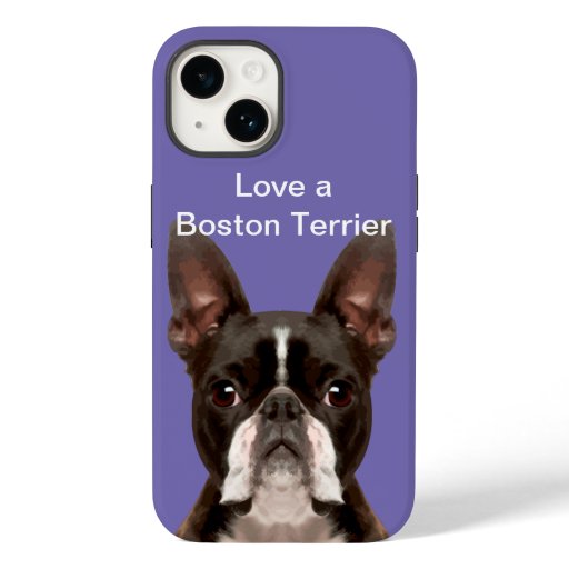 Funny Love A Boston Terrier Case-Mate iPhone 14 Case