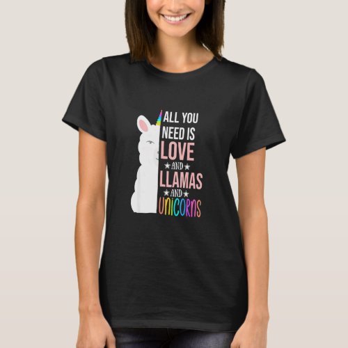 Funny Love All You Need Is Love Llama  T_Shirt
