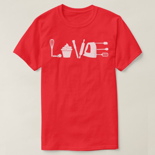 Funny Love Baking Cupcake Baking Cute Men Women  T-Shirt (Design Front)