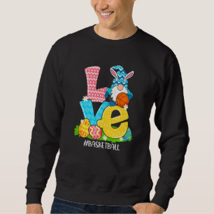 Funny Love Basketball Easter Gnome Egg Hunting Bas Sweatshirt