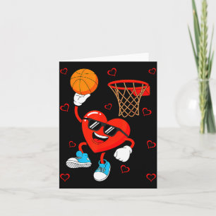 Funny Love Basketball Heart Shape Happy Valentine' Card