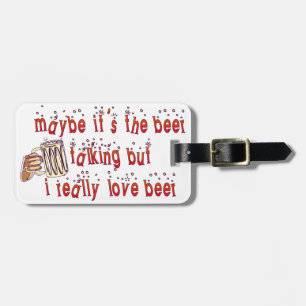 Funny Love Beer Luggage Tag