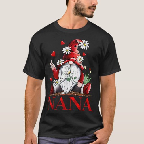 Funny Love Being Called Nana Gnome Valentine Day M T_Shirt