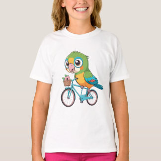 Funny Love Birds with Him Bicycle T-Shirt