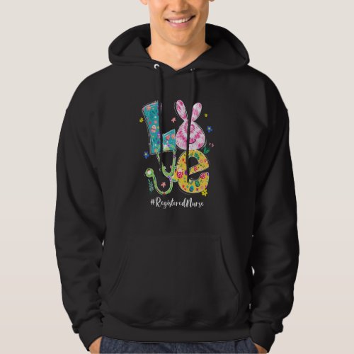 Funny Love Bunny Registered Nurse Easter Day Steth Hoodie