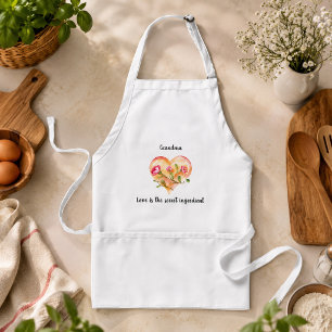 Funny Love Cooking Quote Cute Heart Kitchen Gift Adult Apron