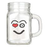Funny love face mason jar