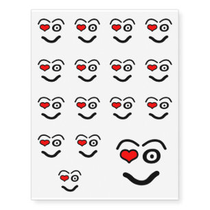 Funny love  face temporary tattoos