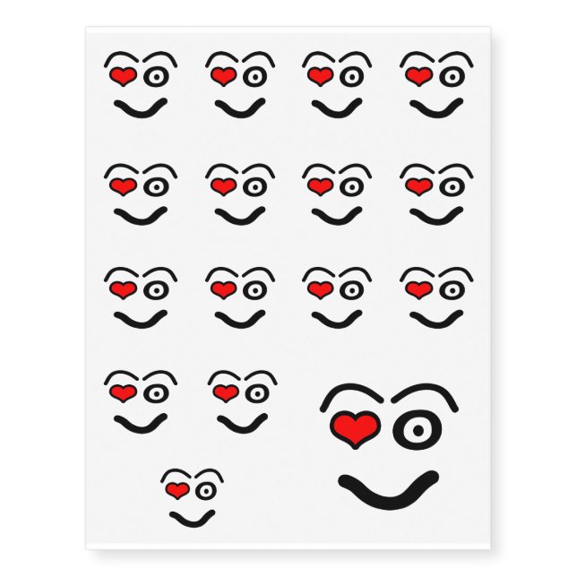 Funny love  face temporary tattoos (Front)