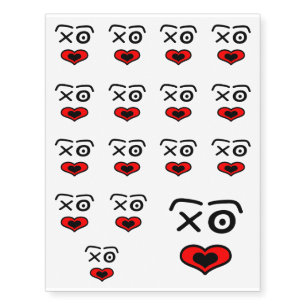 Funny love face temporary tattoos