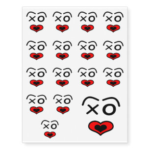 Funny love face temporary tattoos