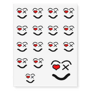 Funny love  face temporary tattoos