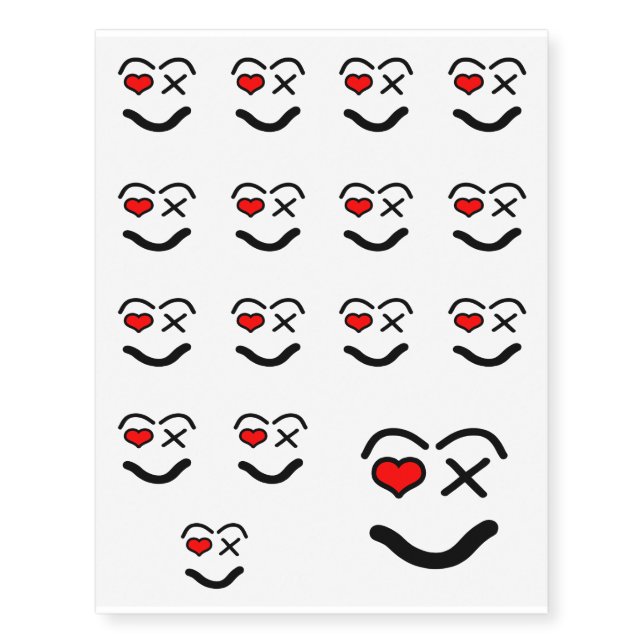 Funny love  face temporary tattoos (Front)