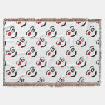 Funny love face throw blanket