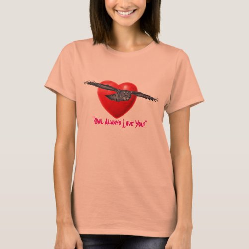 Funny Love Flying Great Grey Owl Wildlife Art T_Shirt