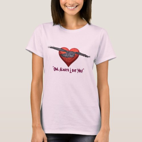 Funny Love Flying Great Grey Owl Wildlife Art T_Shirt