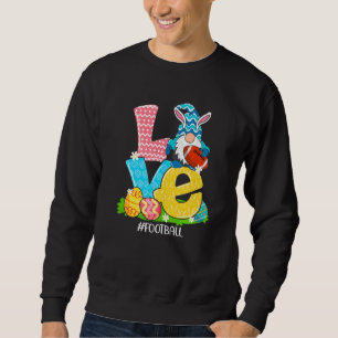 Funny Love Football Easter Gnome Egg Hunting Baske Sweatshirt