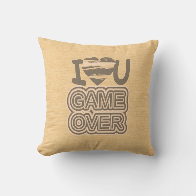 Funny Love Game Over 2 Throw Pillow (Front)