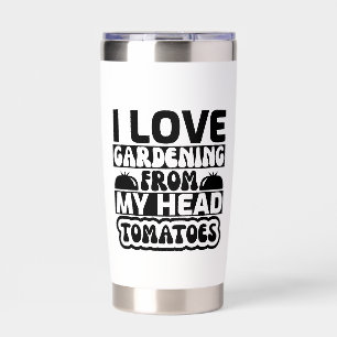 Funny love gardening word art insulated tumbler