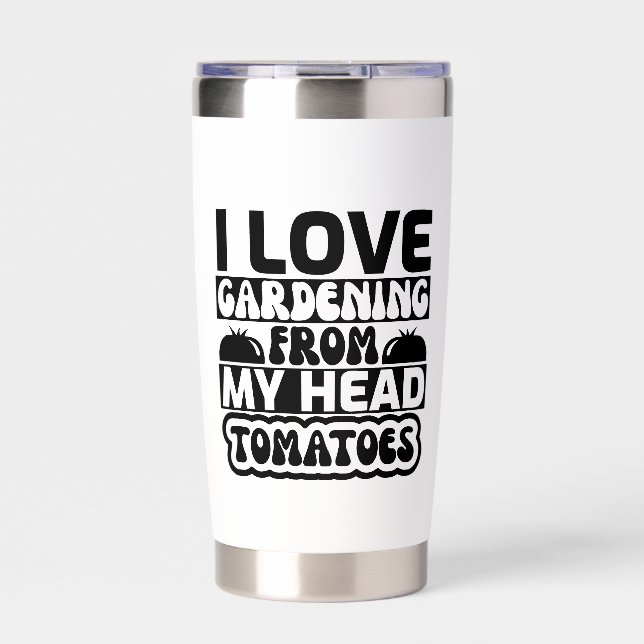 Funny love gardening word art insulated tumbler (Front)