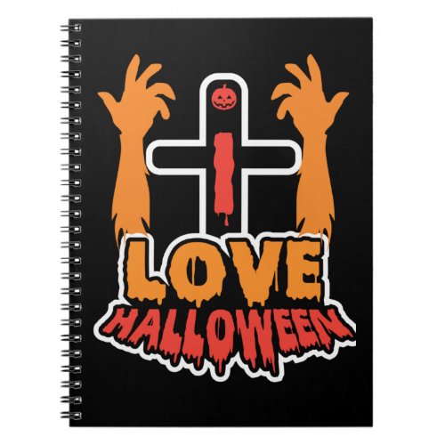 Funny Love Halloween Spooky Zombie Hands Notebook