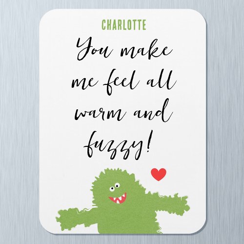 Funny Love Heart Cute Green Monster Magnet
