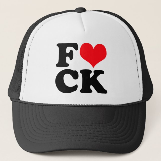 Funny Love Heart Offensive Humor Trucker Hat (Front)
