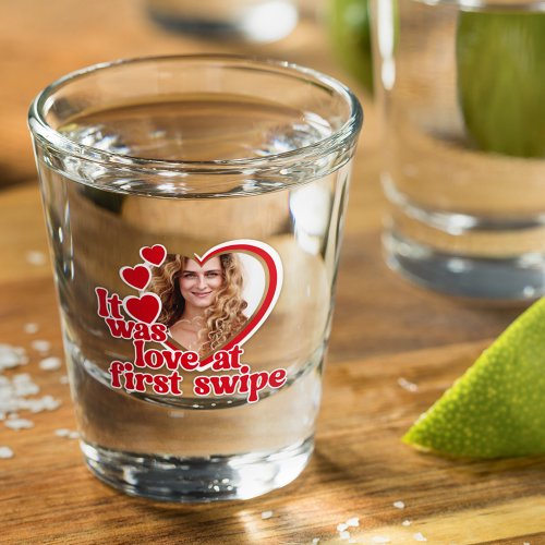 Funny Love Heart Photo Shot Glass