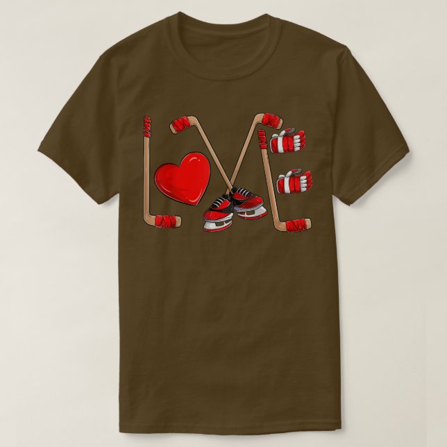 Funny Love Hockey Valentines Day  Toddler Boys Kid T-Shirt (Design Front)
