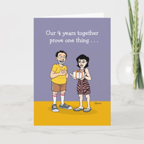 Funny Love Is 4th Wedding Anniversary Card