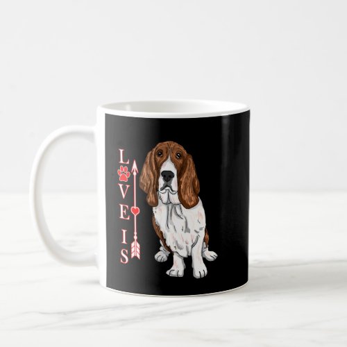 Funny Love Is Basset Hound Dog Cute Dog Paw Print  Coffee Mug