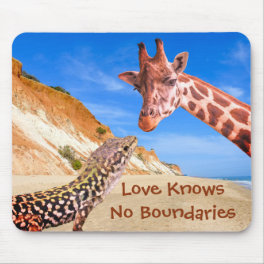 Funny Love Knows No Boundaries Animal Photomontage Mouse Pad