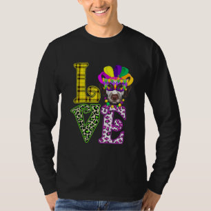 Funny Love Mardi Gras Dalmatian Dog Dad Dog Mom T-Shirt