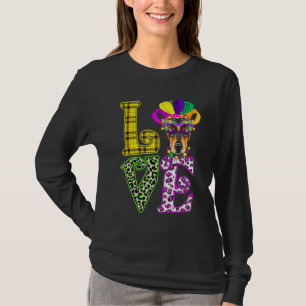 Funny Love Mardi Gras Doberman Dog Dad Dog Mom T-Shirt