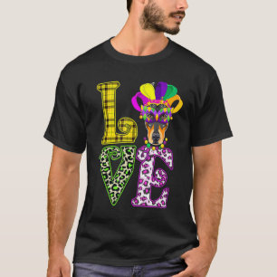 Funny Love Mardi Gras Doberman Dog Dad Dog Mom T-Shirt