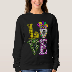 Funny Love Mardi Gras Siberian Husky Dog Dad Dog M Sweatshirt
