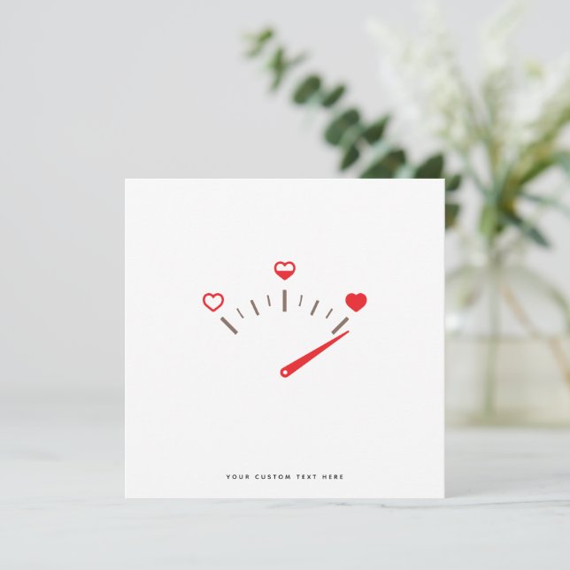 Funny Love Meter Valentines Day Card (Standing Front)