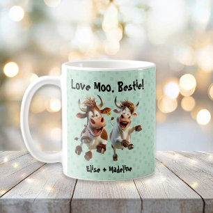 Funny “Love Moo Bestie” Personalized Best Friends Coffee Mug