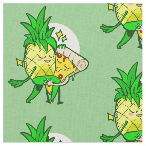 funny love pineapple pizza kawaii fabric