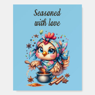 Funny Love Quote Cute Chicken Cooking Kitchen Foam Board