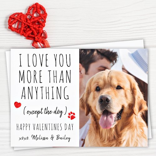 Funny Love You Dog Lover Pet Photo Valentines Day  Holiday Card