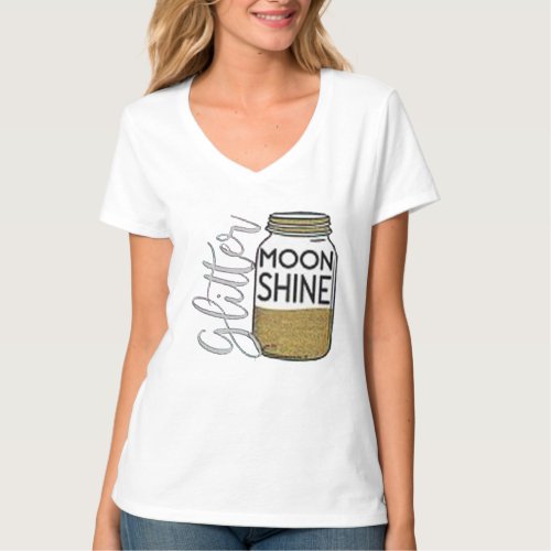 funny Love Your Country Love Moonshine glitter T_Shirt