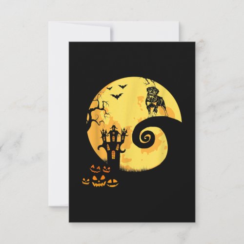 Funny Lover Rottweiler And Moon Halloween Costume RSVP Card