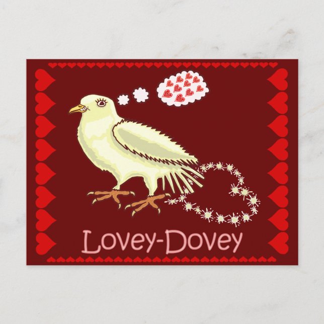 Funny Lovey-Dovey Valentine's Day Dove Holiday Postcard (Front)